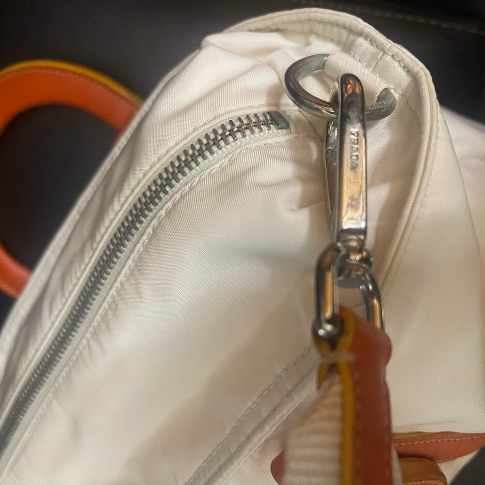 Prada Nylon 2-Way White and Orange Bag - Picture 11 of 11